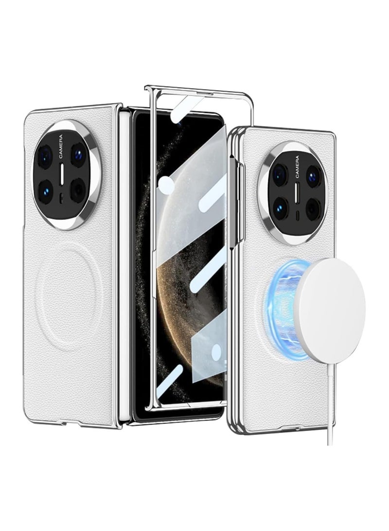 **حافظة جلدية مغناطيسية لهاتف Huawei Mate X6 - تتميز بحماية مغناطيسية خفية للمفصلة مدمجة. غلاف الأغشية يدمج الحماية المضادة للصدمات والسقوط.**